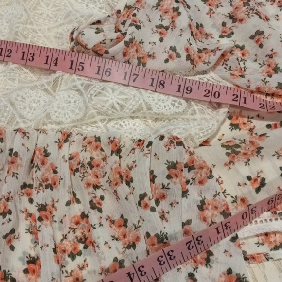 Torrid Lace Inset Chiffon Ivory Blouse - Picture 12 of 13